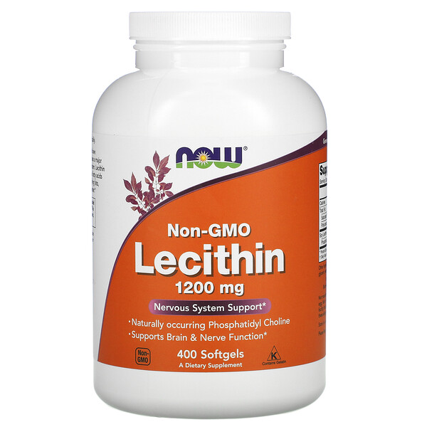 NOW Foods, Non-GMO Lecithin, 1,200 mg, 400 Softgels 1 NOW Foods, Non-GMO Lecithin, 1,200 mg, 400 Softgels