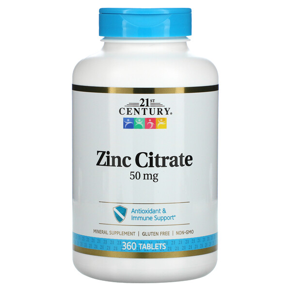 21st Century, Zinc Citrate, 50 mg, 360 TabletsSingapore