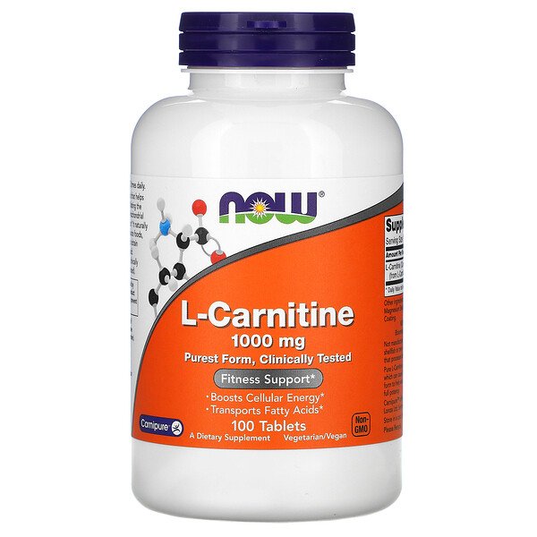 NOW Foods, L-Carnitine, 1000 mg, 100 Tablets 1 NOW Foods, L-Carnitine, 1000 mg, 100 Tablets