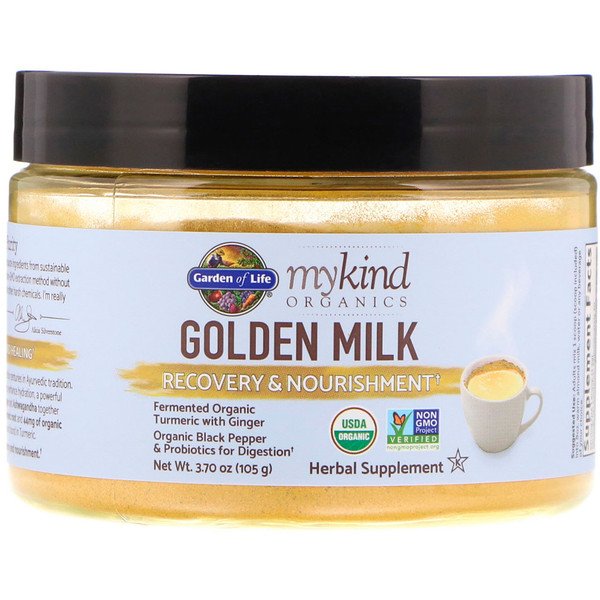 Garden of Life, MyKind Organics, Golden Milk, Recovery & Nourishment, 3 Garden of Life, MyKind Organics, Golden Milk, Recovery & Nourishment, 3.70 oz (105 g)