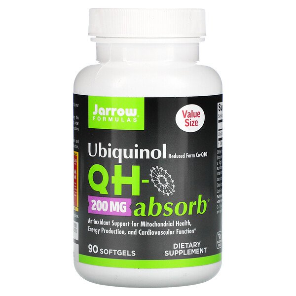 Jarrow Formulas, Ubiquinol, QH-Absorb, 200 mg, 90 Softgels 1 Jarrow Formulas, Ubiquinol, QH-Absorb, 200 mg, 90 Softgels