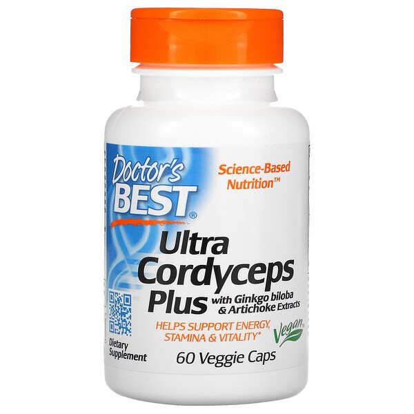 Doctor's Best, Ultra Cordyceps Plus with Ginkgo Biloba and Artichoke Extracts, 60 Veggie Caps 1 Doctor's Best, Ultra Cordyceps Plus with Ginkgo Biloba and Artichoke Extracts, 60 Veggie Caps