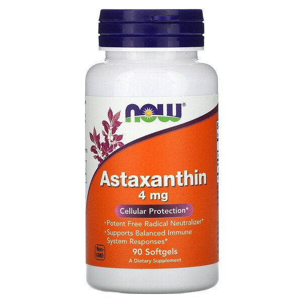 NOW Foods, Astaxanthin, 4 mg, 90 Softgels 1 NOW Foods, Astaxanthin, 4 mg, 90 Softgels