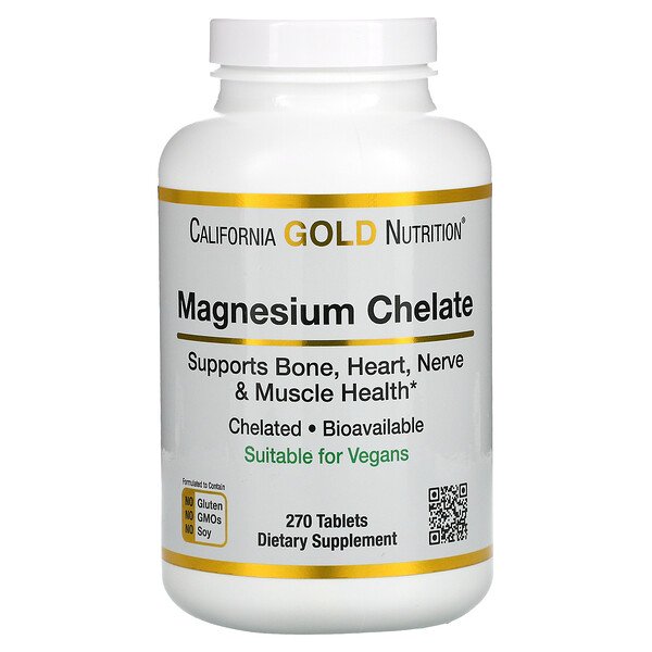 California Gold Nutrition, Magnesium Chelate, 270 TabletsSingapore