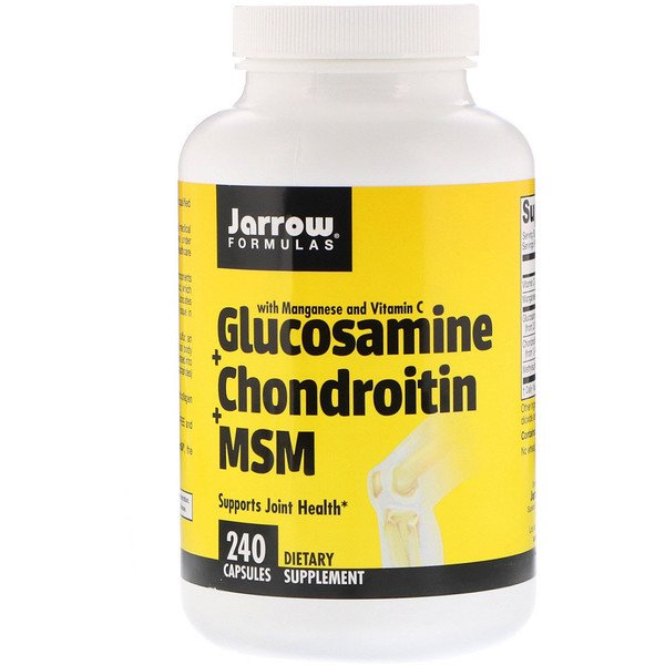 Jarrow Formulas, Glucosamine + Chondroitin + MSM , 240 Capsules 1 Jarrow Formulas, Glucosamine + Chondroitin + MSM , 240 Capsules