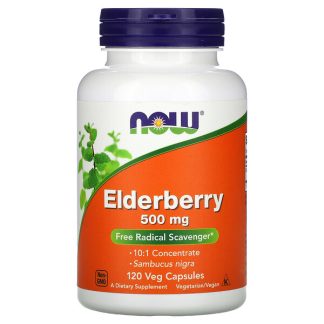 NOW Foods, Elderberry, 500 mg, 120 Veg Capsules