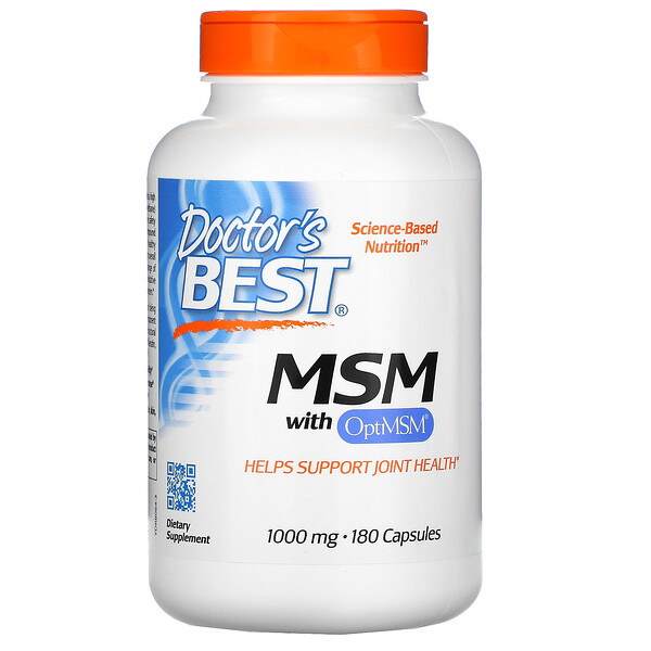 Doctor's Best, MSM with OptiMSM, 1,000 mg, 180 Capsules 1 Doctor's Best, MSM with OptiMSM, 1,000 mg, 180 Capsules