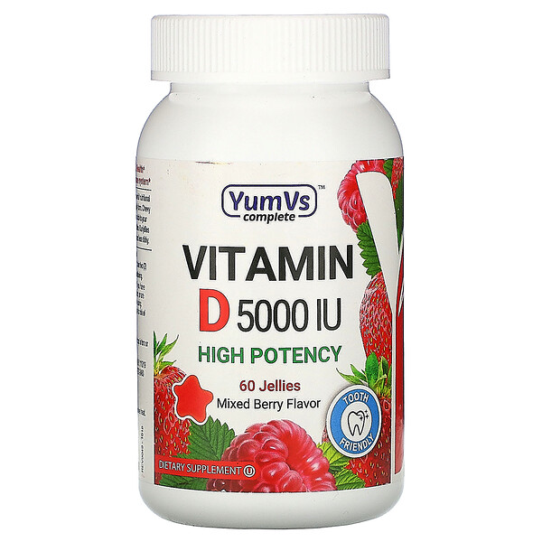 YumV's, Vitamin D, Mixed Berry Flavor, 5,000 IU, 60 Jellies 1 YumV's, Vitamin D, Mixed Berry Flavor, 5,000 IU, 60 Jellies
