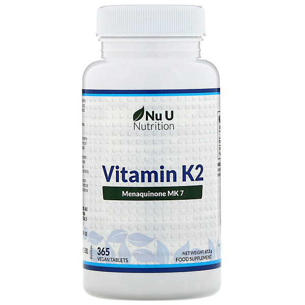 Nu U Nutrition, Vitamin K2, 365 Vegan Tablets 1 Nu U Nutrition, Vitamin K2, 365 Vegan Tablets
