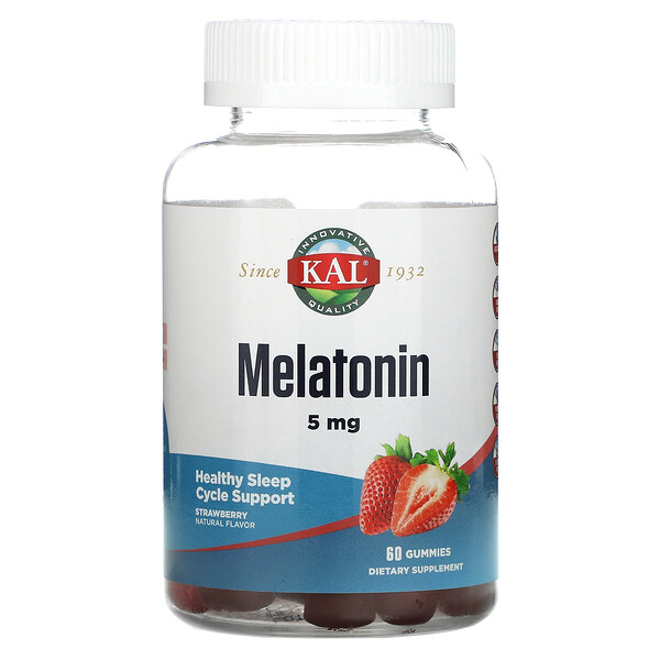 KAL, Melatonin, Strawberry, 2 KAL, Melatonin, Strawberry, 2.5 mg, 60 Gummies