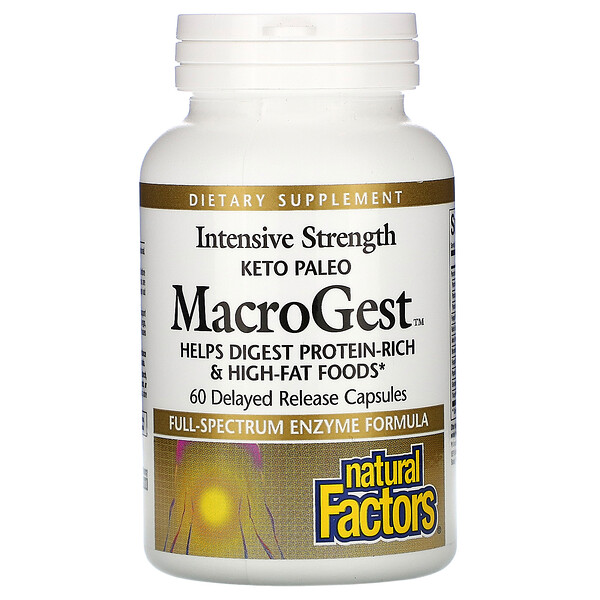 Natural Factors, Keto Paleo MacroGest, 60 Delayed Release Capsules 1 Natural Factors, Keto Paleo MacroGest, 60 Delayed Release Capsules