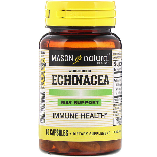 Mason Natural, Whole Herb Echinacea, 60 Capsules 1 Mason Natural, Whole Herb Echinacea, 60 Capsules