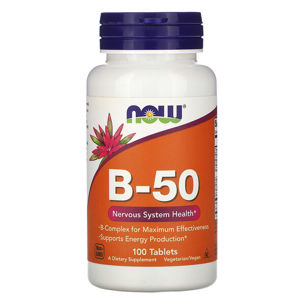 NOW Foods, B-50, 100 Tablets 1 NOW Foods, B-50, 100 Tablets