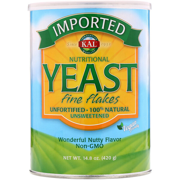 KAL, Imported, Nutritional Yeast, Fine Flakes, 14 KAL, Imported, Nutritional Yeast, Fine Flakes, 14.8 oz (420 g)