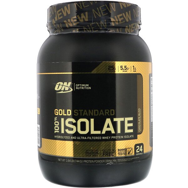 Optimum Nutrition, Gold Standard 100% Isolate, Chocolate Bliss, 1 Optimum Nutrition, Gold Standard 100% Isolate, Chocolate Bliss, 1.64 lb (744 g)
