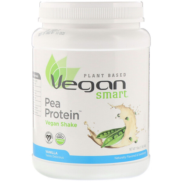 VeganSmart, Pea Protein Vegan Shake, Vanilla, 19 oz (540 g) 1 VeganSmart, Pea Protein Vegan Shake, Vanilla, 19 oz (540 g)