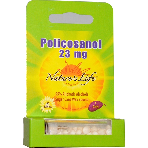 Nature's Life, Policosanol, 23 mg, 60 Tablets 1 Nature's Life, Policosanol, 23 mg, 60 Tablets