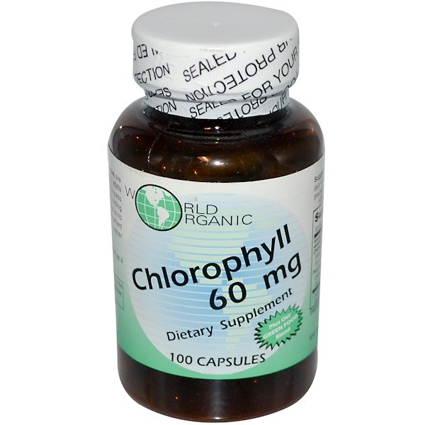 World Organic, Chlorophyll, 60 mg, 100 Capsules 1 World Organic, Chlorophyll, 60 mg, 100 Capsules