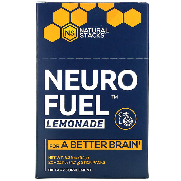 Natural Stacks, Neuro Fuel, Lemonade, 20 Stick Packs, 0.17 oz ( 4 Natural Stacks, Neuro Fuel, Lemonade, 20 Stick Packs, 0.17 oz ( 4.7 g) Each