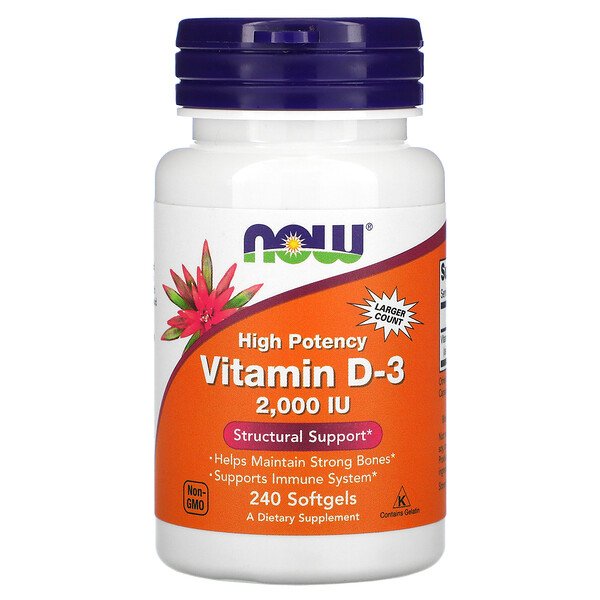NOW Foods, Vitamin D-3 , 50 mcg (2,000 IU), 240 Softgels 1 NOW Foods, Vitamin D-3 , 50 mcg (2,000 IU), 240 Softgels