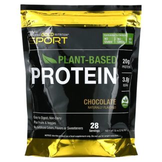 California Gold Nutrition, Chocolate Plant-Based Protein, Vegan, Easy to Digest, 2 lb (907 g)