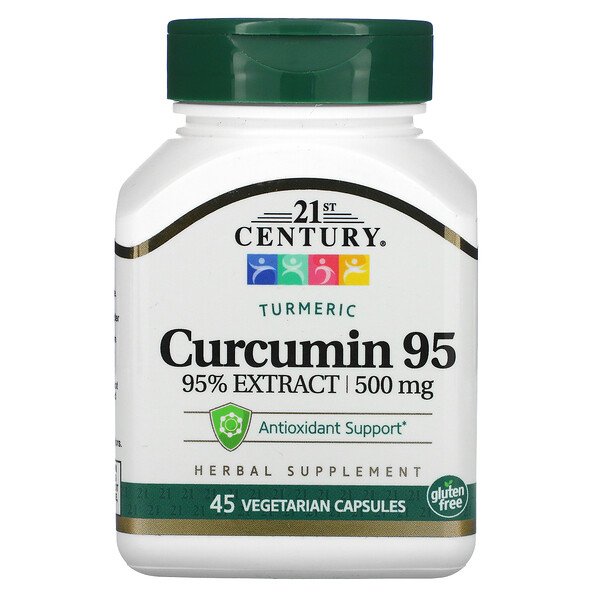 21st Century, Curcumin 95, 500 mg, 45 Vegetarian Capsules 1 21st Century, Curcumin 95, 500 mg, 45 Vegetarian Capsules