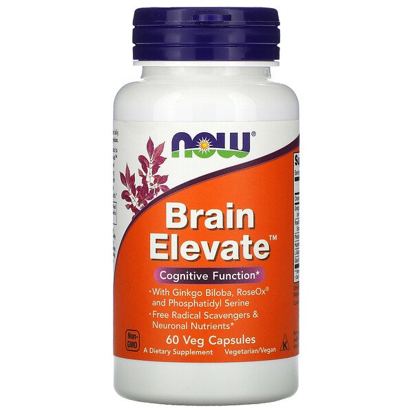 NOW Foods, Brain Elevate, 60 Veg Capsules 1 NOW Foods, Brain Elevate, 60 Veg Capsules