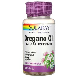 Solaray, Oregano Oil, 70% Carvacrol, 60 Softgels