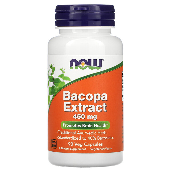 NOW Foods, Bacopa Extract, 450 mg, 90 Veg Capsules 1 NOW Foods, Bacopa Extract, 450 mg, 90 Veg Capsules