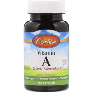 Carlson Labs, Vitamin A, 25,000 IU, 100 Soft Gels