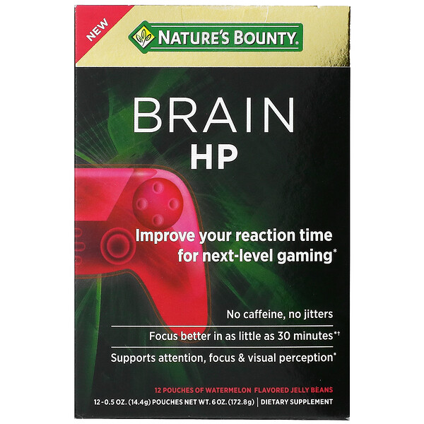 Nature's Bounty, Brain HP, Watermelon , 12 Pouches, 0.5 oz (14 Nature's Bounty, Brain HP, Watermelon , 12 Pouches, 0.5 oz (14.4 g) Each
