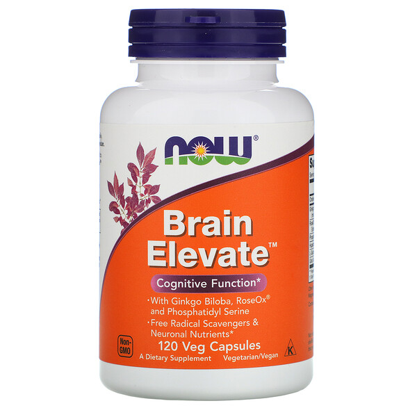 NOW Foods, Brain Elevate, 120 Veg Capsules 1 NOW Foods, Brain Elevate, 120 Veg Capsules