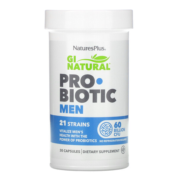 NaturesPlus, GI Natural, Probiotic Men, 60 Billion CFU, 30 Capsules 1 NaturesPlus, GI Natural, Probiotic Men, 60 Billion CFU, 30 Capsules