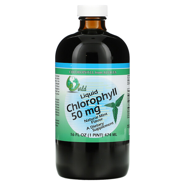 World Organic, Liquid Chlorophyll, Natural Mint, 50 mg, 16 fl oz (474 ml) 1 World Organic, Liquid Chlorophyll, Natural Mint, 50 mg, 16 fl oz (474 ml)
