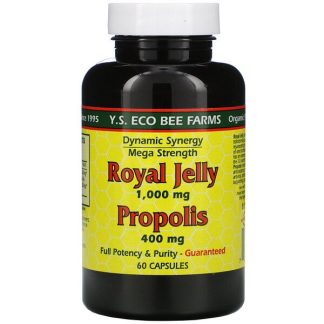 Y.S. Eco Bee Farms, Royal Jelly, Propolis, 60 Capsules