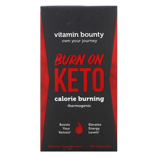 Vitamin Bounty, Burn On Keto, Calorie Burning Thermogenic, 60 Capsules 1 Vitamin Bounty, Burn On Keto, Calorie Burning Thermogenic, 60 Capsules