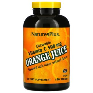 Nature's Plus, Orange Juice, Chewable Vitamin C, 500 mg, 180 Tablets
