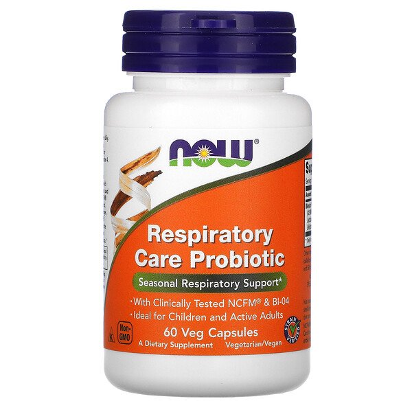 NOW Foods, Respiratory Care Probiotic, 60 Veg Capsules 1 NOW Foods, Respiratory Care Probiotic, 60 Veg Capsules
