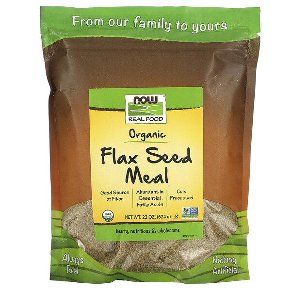 NOW Foods, Real Food, Organic Flax Seed Meal, 1 NOW Foods, Real Food, Organic Flax Seed Meal, 1.4 lbs (624 g)