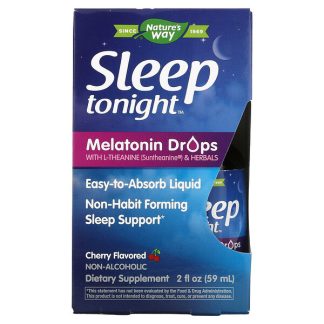 Nature's Way, Sleep Tonight, Melatonin Drops With L-Theanine & Herbals, Cherry, 2 fl oz ( 59 ml)