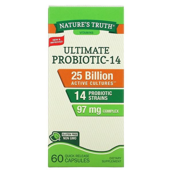 Nature's Truth, Ultimate Probiotic-14, 25 Billion, 60 Quick Release Capsules 1 Nature's Truth, Ultimate Probiotic-14, 25 Billion, 60 Quick Release Capsules
