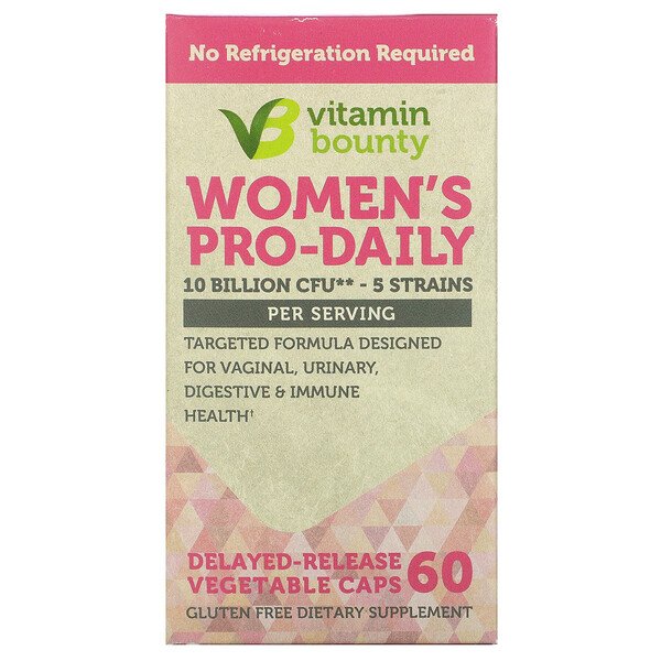 Vitamin Bounty, Women's Pro-Daily, 10 Billion CFU, 60 Delayed-Release Vegtable Caps 1 Vitamin Bounty, Women's Pro-Daily, 10 Billion CFU, 60 Delayed-Release Vegtable Caps