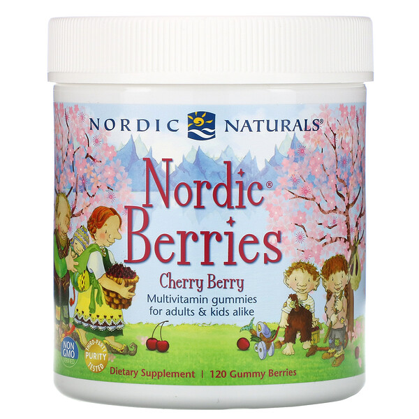 Nordic Naturals, Nordic Berries, Cherry Berry, 120 Gummy Berries 1 Nordic Naturals, Nordic Berries, Cherry Berry, 120 Gummy Berries