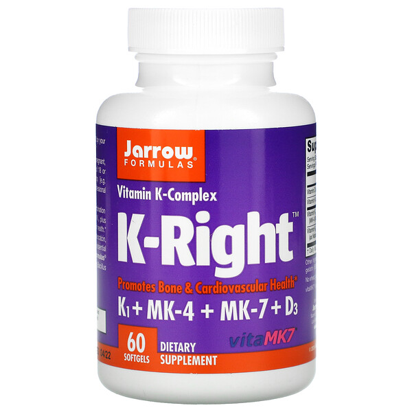 Jarrow Formulas, K-Right, 60 Softgels 1 Jarrow Formulas, K-Right, 60 Softgels