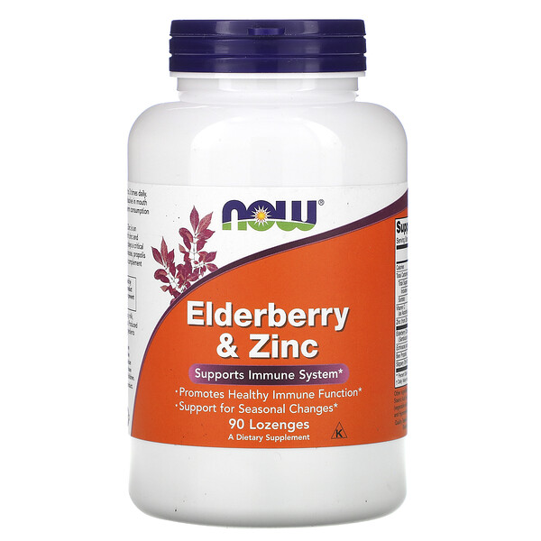 NOW Foods, Elderberry & Zinc, 90 Lozenges 1 NOW Foods, Elderberry & Zinc, 90 Lozenges