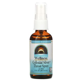Source Naturals, Wellness, Colloidal Silver Throat Spray, 30 PPM, 2 fl oz (59.14 ml)