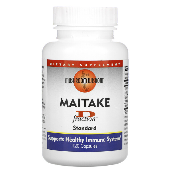 Mushroom Wisdom, Maitake D Fraction, Standard, 120 Capsules 1 Mushroom Wisdom, Maitake D Fraction, Standard, 120 Capsules