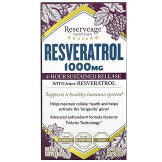 ReserveAge Nutrition, Resveratrol with Trans-Resveratrol, 500 mg, 60 Veggie Capsules