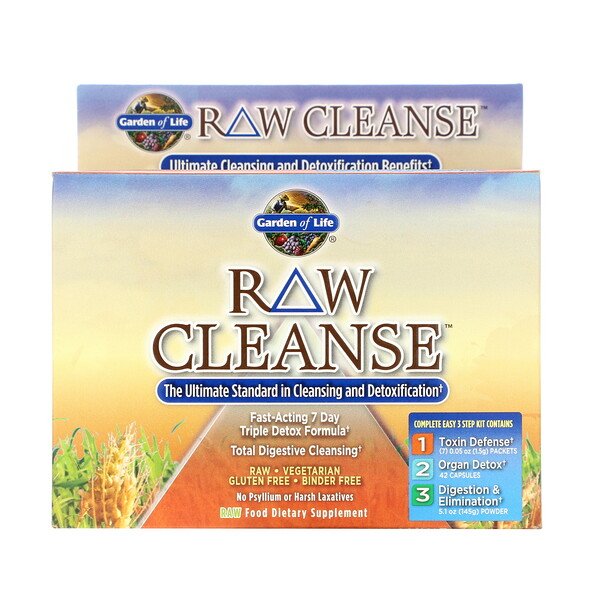 Garden of Life, RAW Cleanse, The Ultimate Standard in Cleansing and Detoxification, 3 Part Program, 3 Step Kit 1 Garden of Life, RAW Cleanse, The Ultimate Standard in Cleansing and Detoxification, 3 Part Program, 3 Step Kit