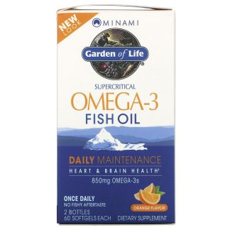 Minami Nutrition, Supercritical Omega-3 Fish Oil, Orange , 850 mg, 2 Bottles, 60 Softgels Each